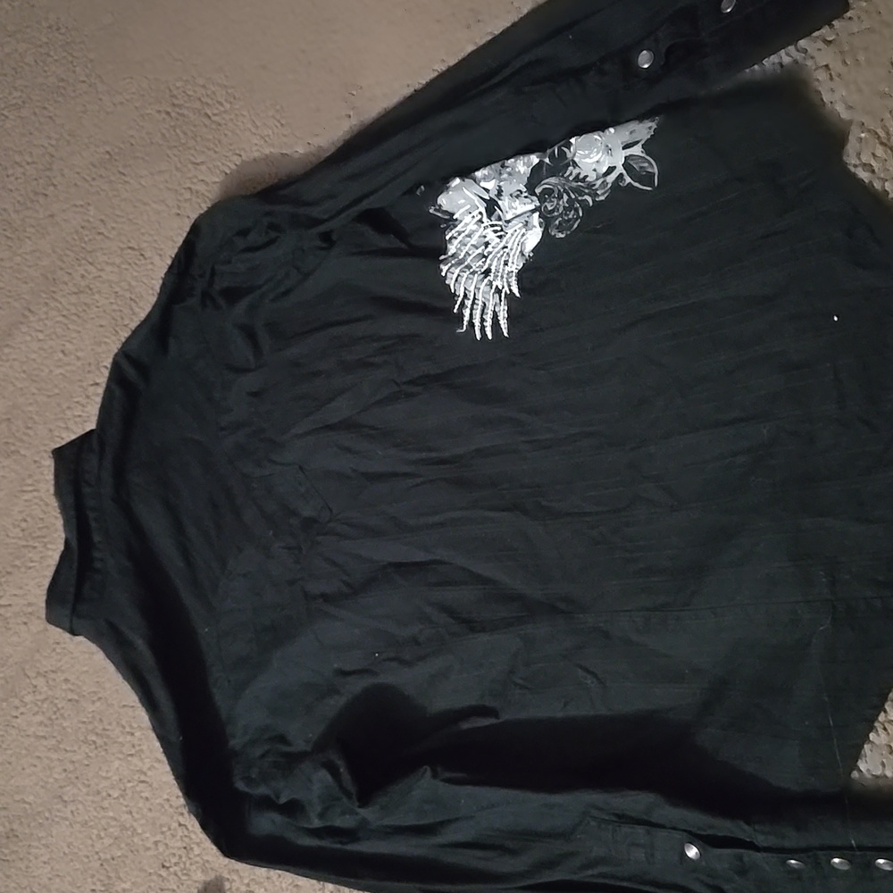 Panhandle Slim Black Shirt with White Graphic - Picture 3 of 5